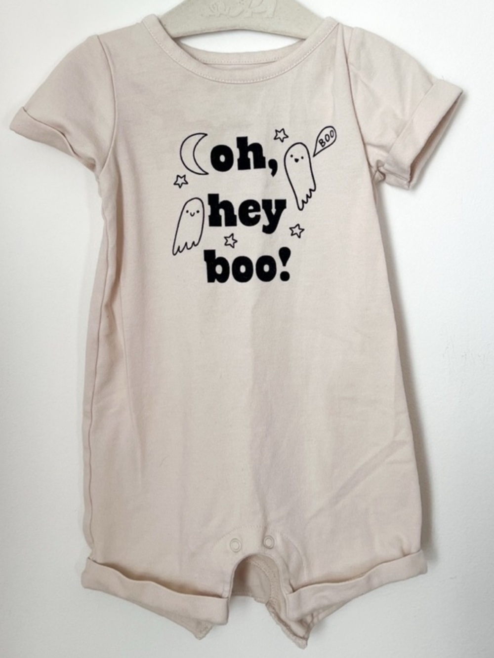 Cat & Jack Cream Ghost Halloween Baby One-Piece Romper